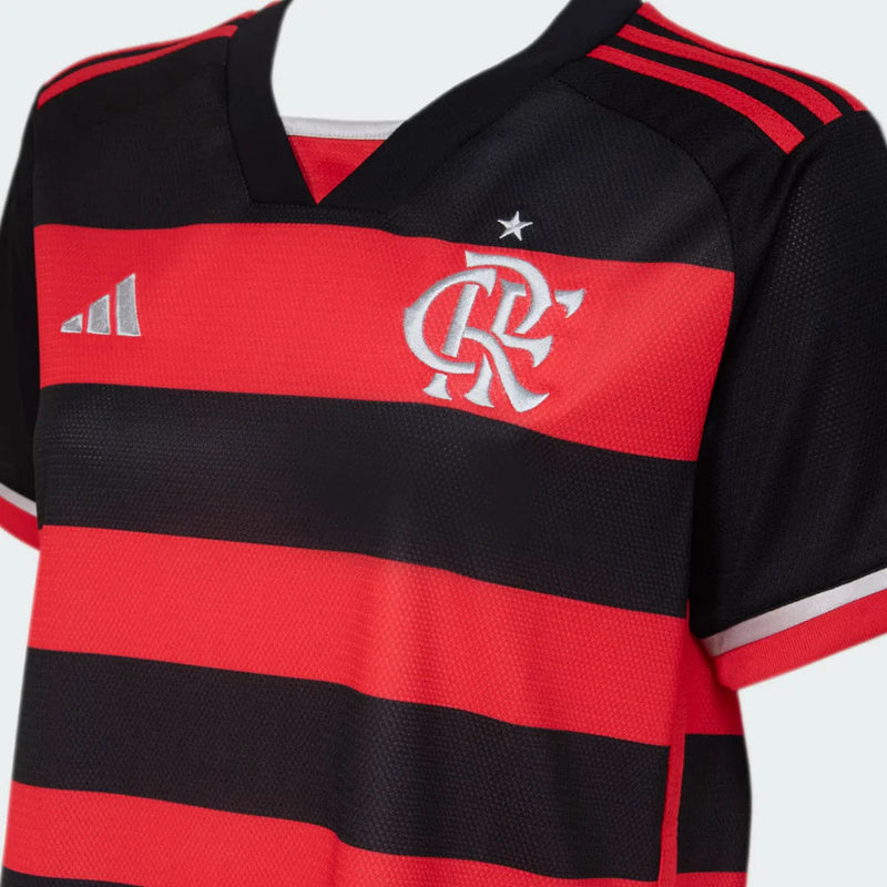 Camisa Feminina Flamengo l 2024/25 Rubro-Negra - Modelo Baby Look